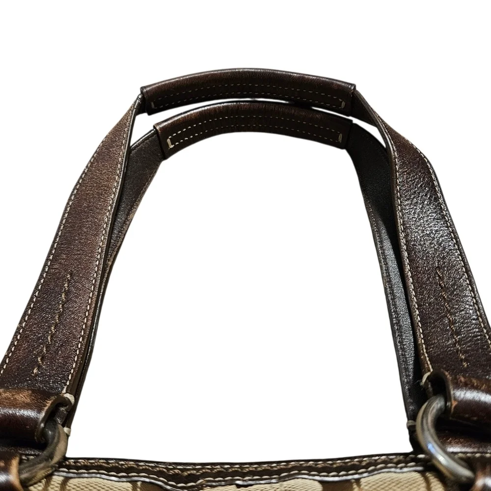 Vtg Coach 05079 Brown Soho Signature Jacquard Leather Satchel Purse Shoulder Bag